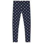 Girls Navy Blue Logo Heart Leggings, 2, hi-res