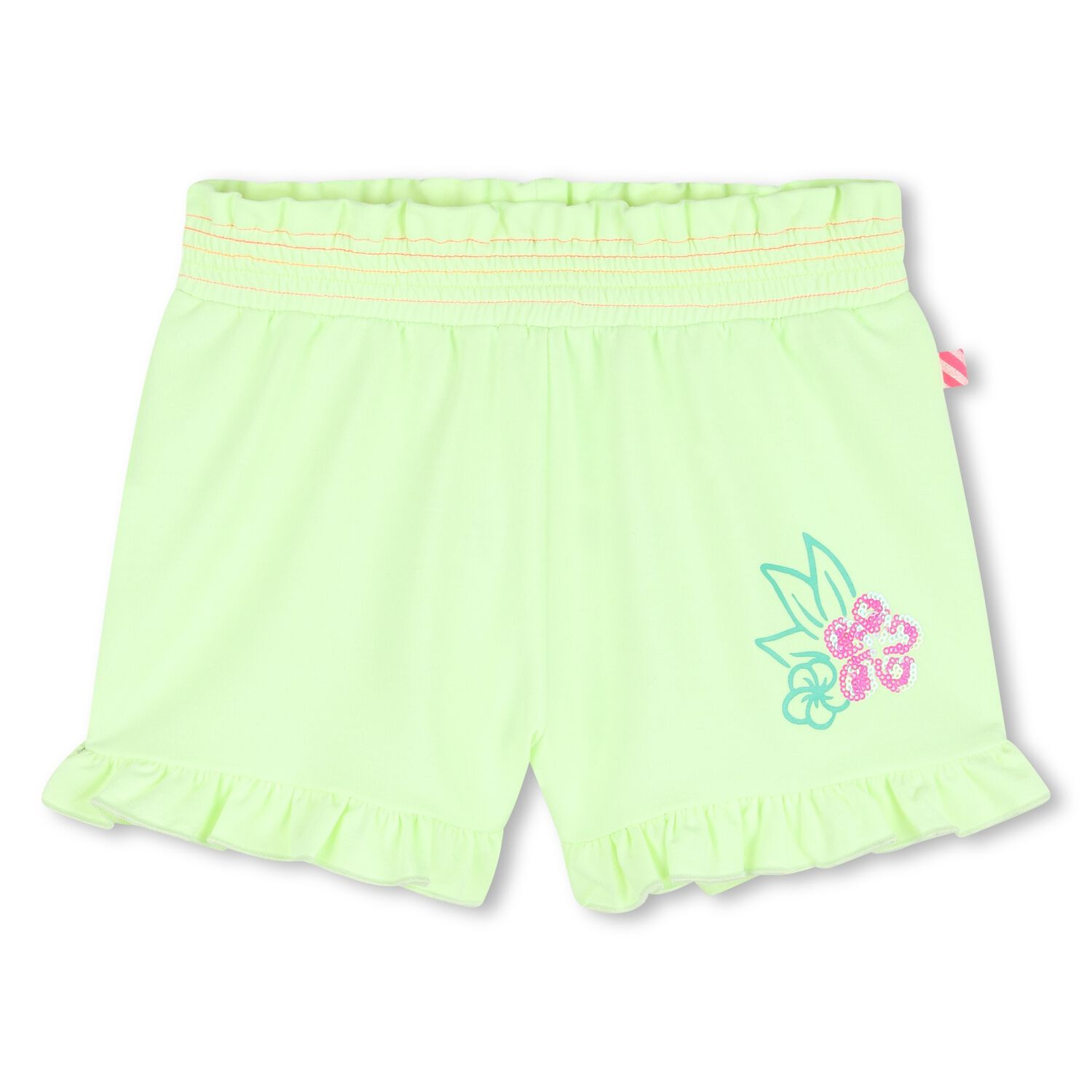 Girls Green Floral Shorts, 1, hi-res