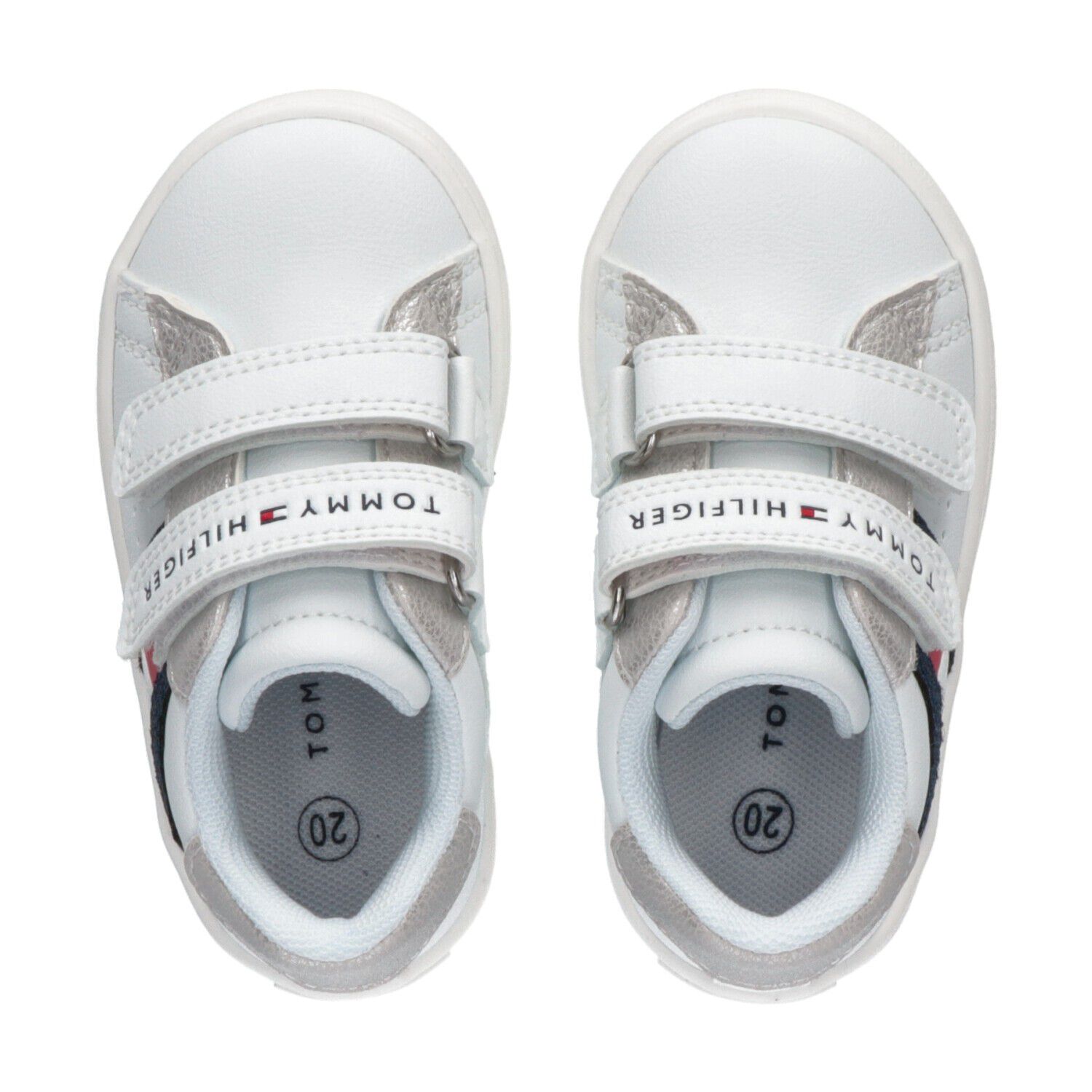 Boys White Logo Trainers, 1, hi-res