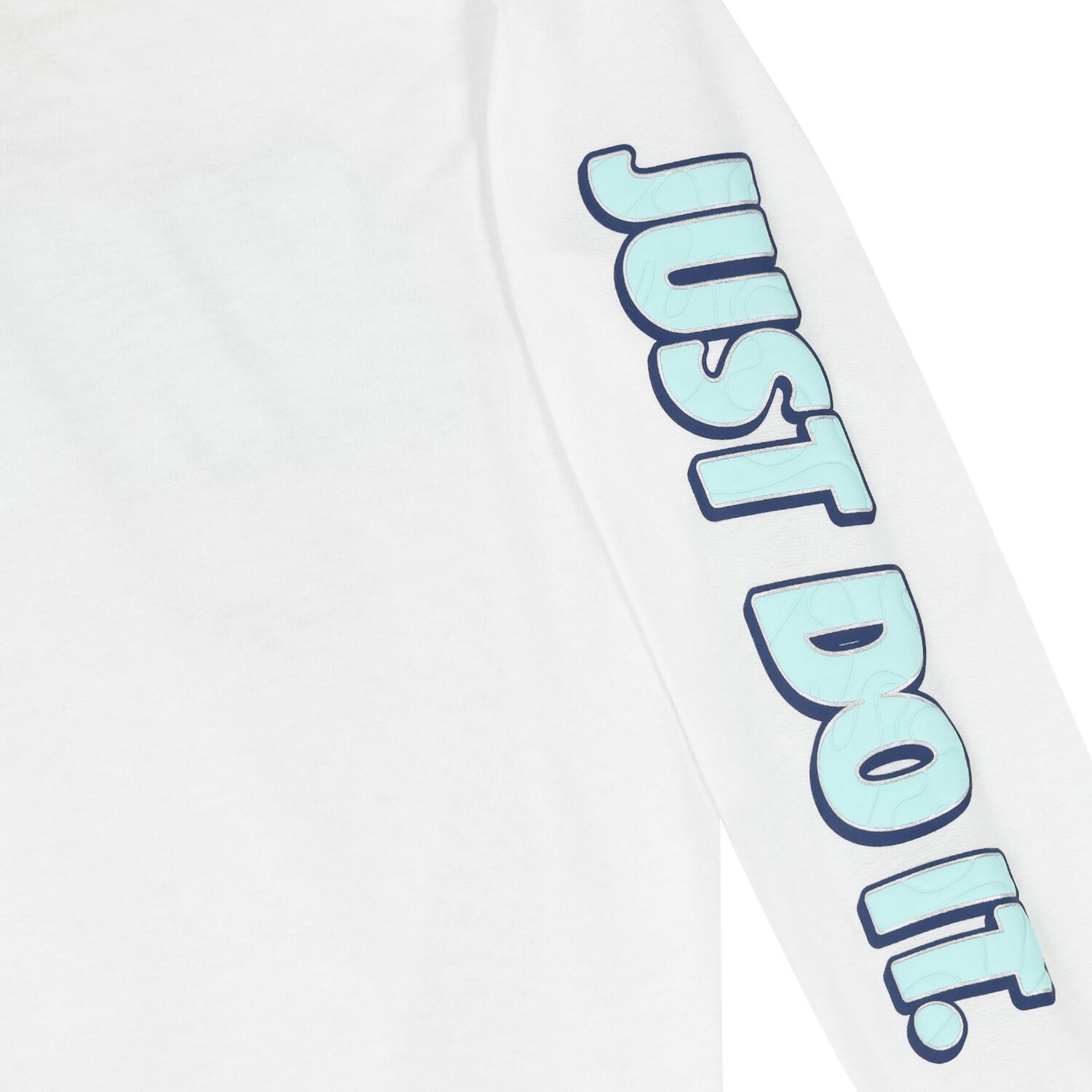 Boys White Logo Long Sleeve Top, 1, hi-res