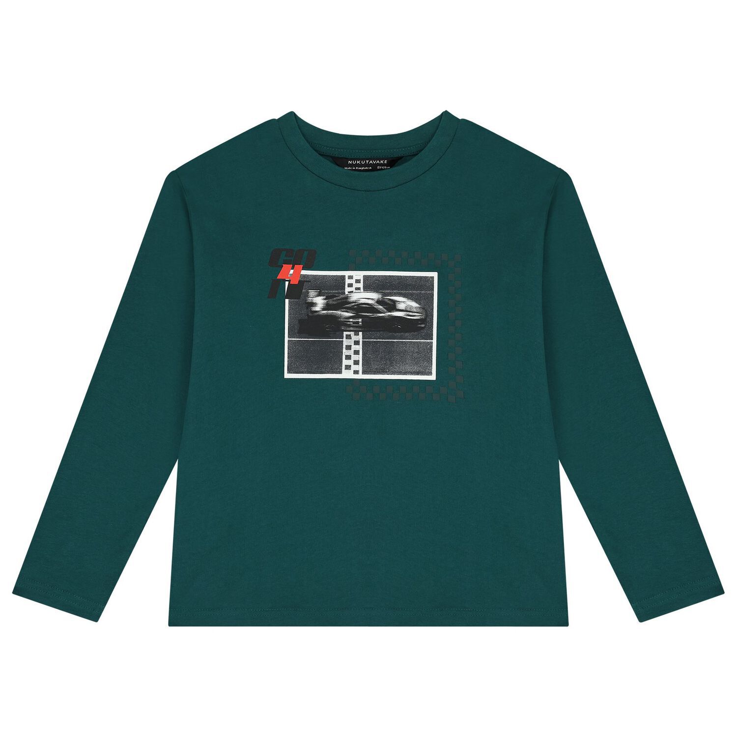 Boys White & Green Long Sleeve Top, 1, hi-res