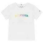 Girls White Logo T-Shirt, 2, hi-res