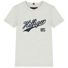 Boys Grey Logo T-Shirt, 3, hi-res