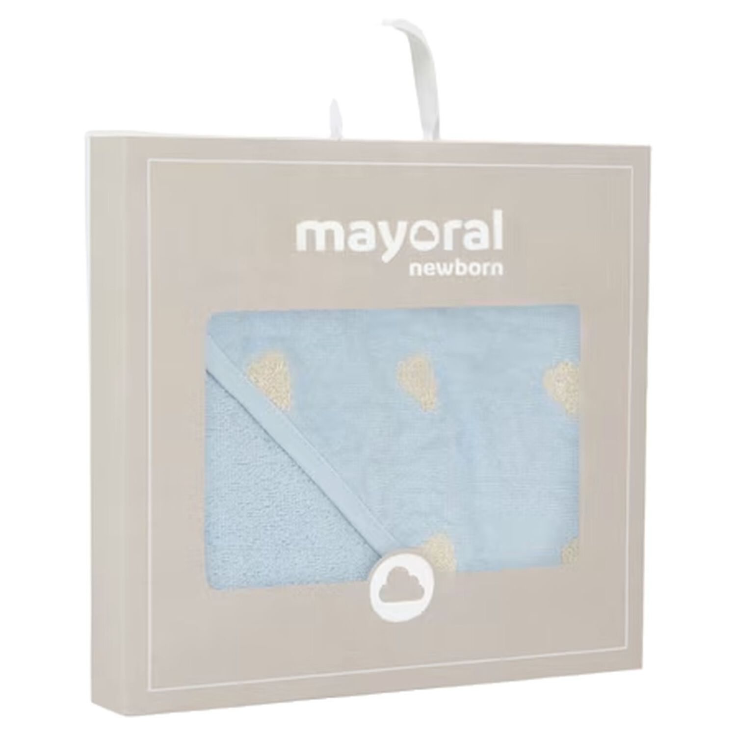 Baby Blue Spot Hooded Towel, 1, hi-res