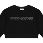 Girls Black Logo Sweatshirt, 1, hi-res