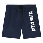 Boys Navy Logo Swim Shorts, 2, hi-res
