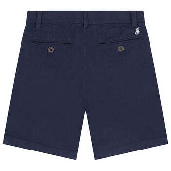 Boys Navy Blue Logo Shorts