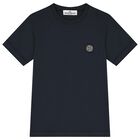Boys Navy Blue Logo T-Shirt, 3, hi-res