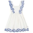 Girls White Broderie Anglaise Dress, 1, hi-res