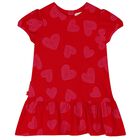 Girls Red Sequin Heart Dress, 1, hi-res