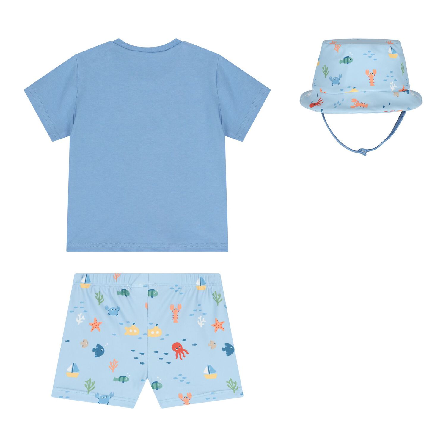 Baby Boys Blue Swim Set , 1, hi-res