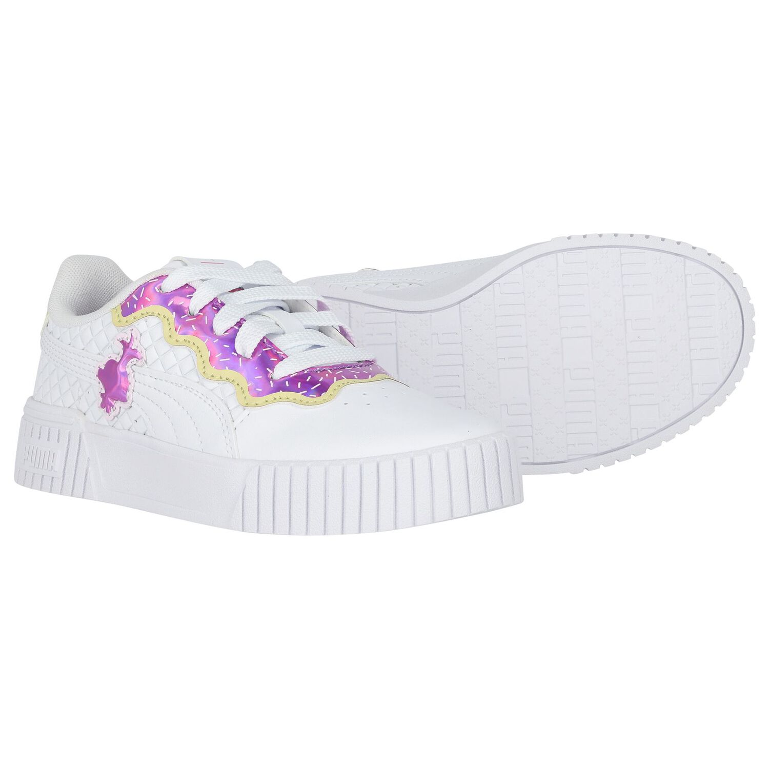 Girls White & Pink Trolls Carina 2.0 Trainers, 1, hi-res image number null