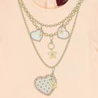 Younger Girls Pink Necklace Logo Dress, 2, hi-res