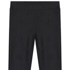 Girls Black Flared Leggings, 1, hi-res