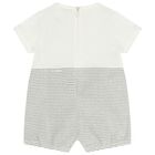 Baby Boys White & Grey Elephant Romper, 1, hi-res