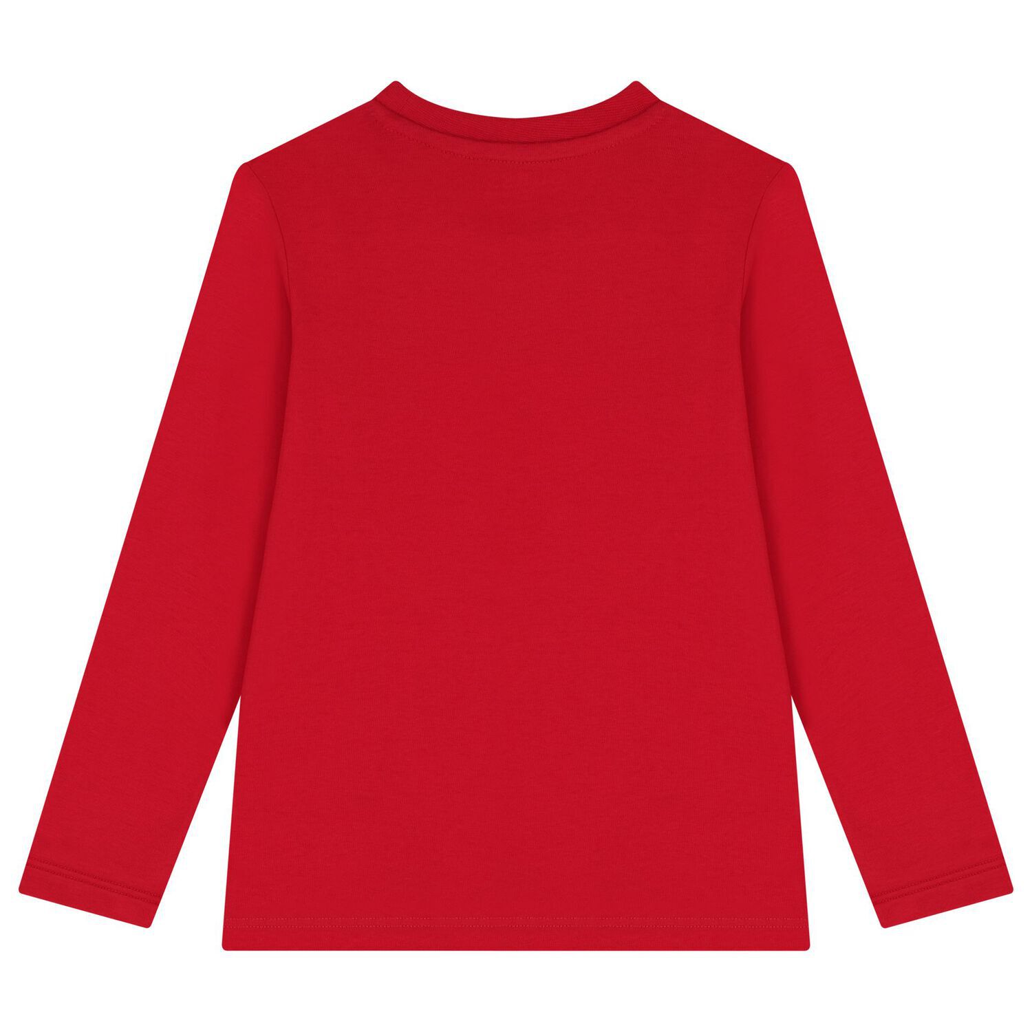 Boys Red Teddy Bear Long Sleeve Top, 3, hi-res