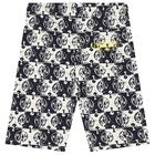 Boys Navy Blue & Ivory Logo Shorts, 2, hi-res
