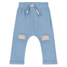 Baby Boys Beige, White & Blue 3 Piece Tracksuit, 1, hi-res