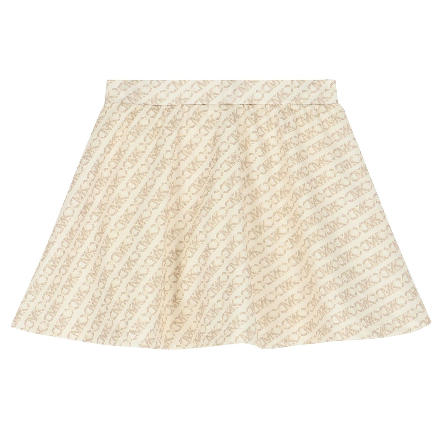 Girls Ivory & Beige Logo Skirt, 1, hi-res