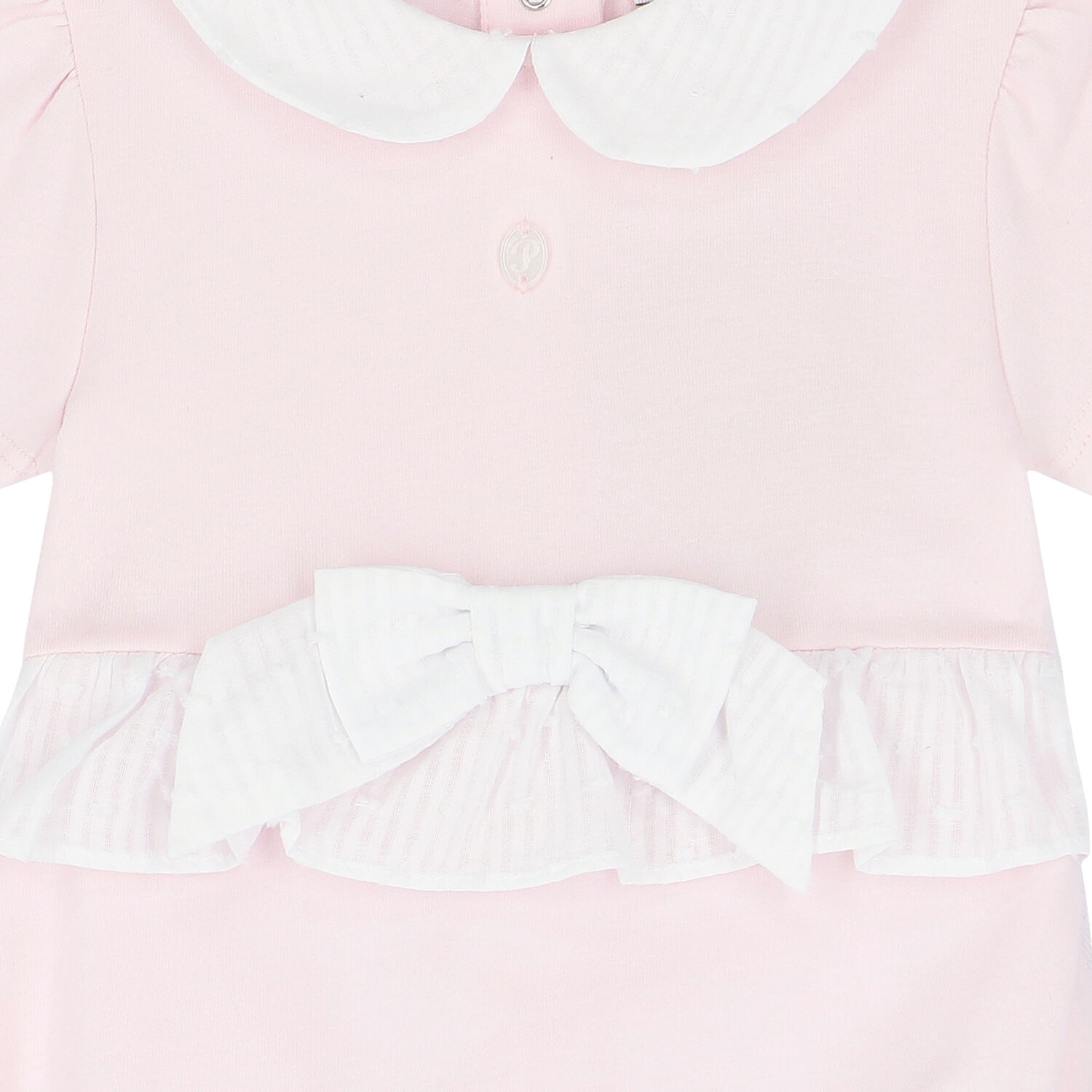 Baby Girls Pink & White Romper, 1, hi-res
