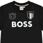 Boys Black Logo Football T-Shirt, 1, hi-res