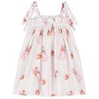 Girls White & Pink Milk Shake Beach Dress, 3, hi-res