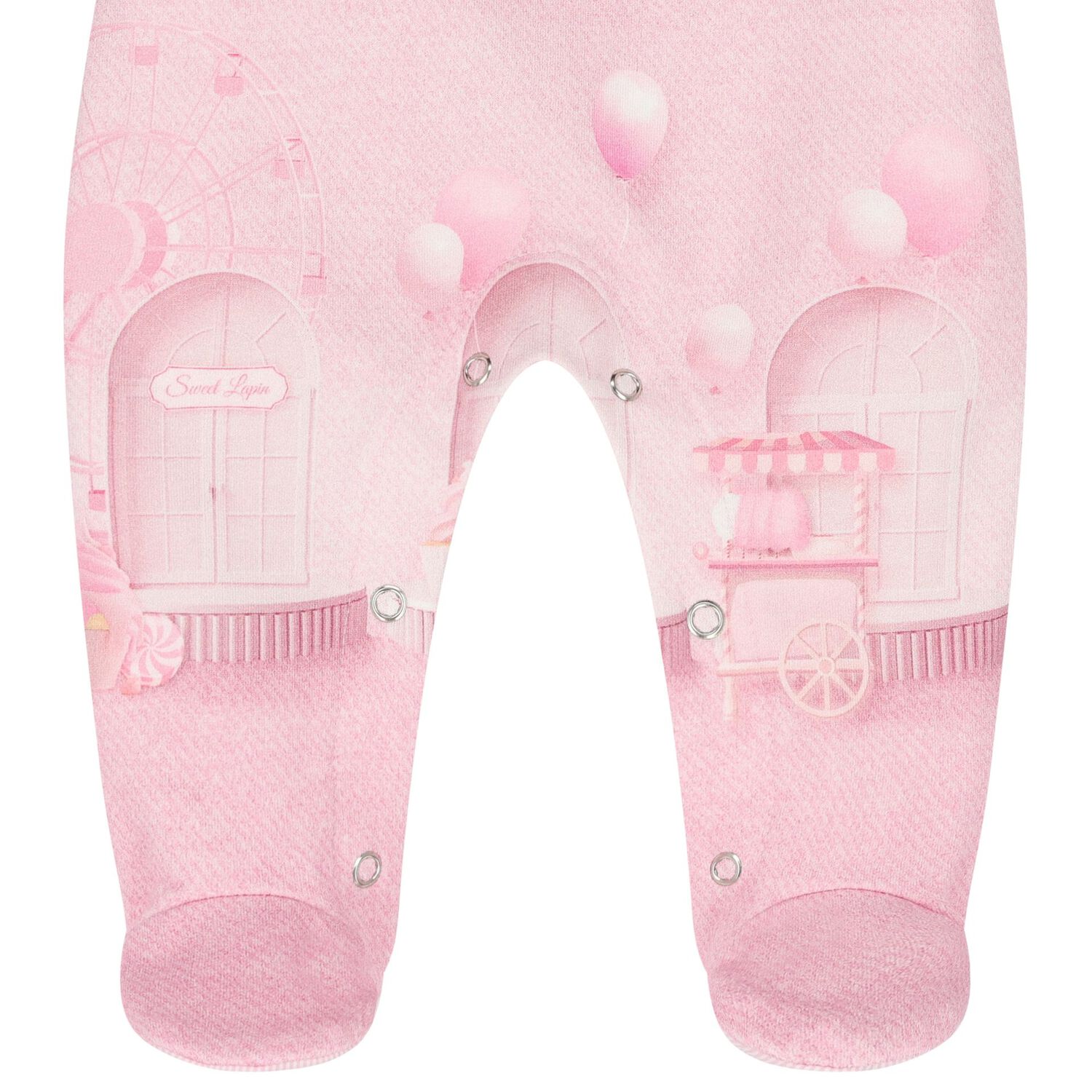 Baby Girls Pink Bow Babygrow, 1, hi-res
