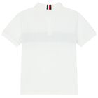 Boys White Logo Polo Shirt, 1, hi-res