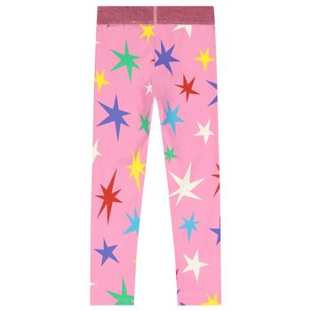 Girls Pink Stars Leggings