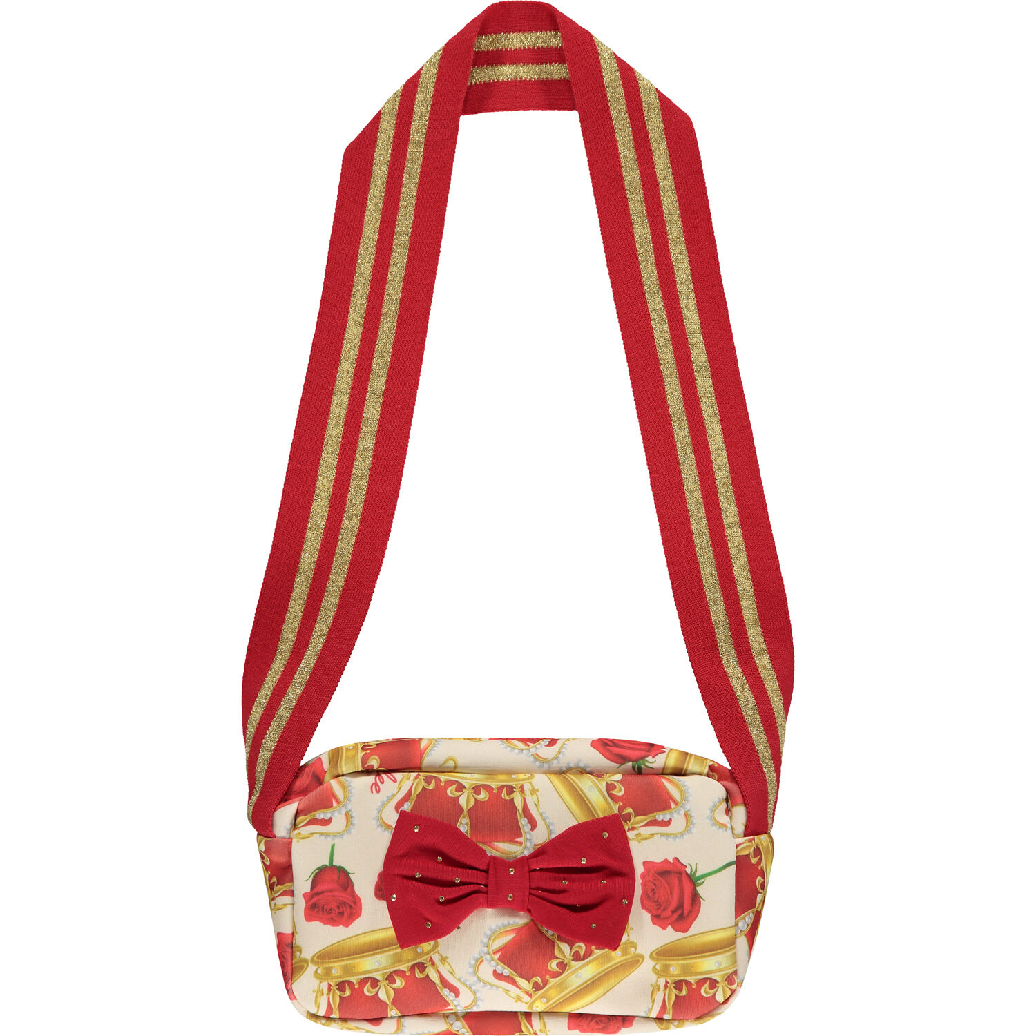 Girls Ivory & Red Crown Crossbody Bag, 1, hi-res image number null