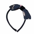 Girls Navy Bow Headband , 1, hi-res