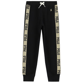 Girls Black Logo Joggers