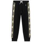 Girls Black Logo Joggers, 1, hi-res