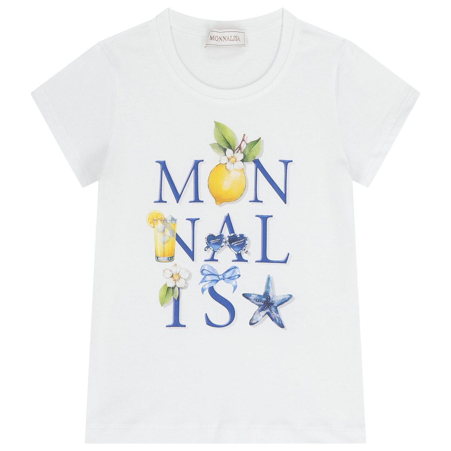 Girls White & Ivory Lemon Skirt Set , 1, hi-res