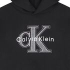 Girls Black Logo Hooded Top, 1, hi-res