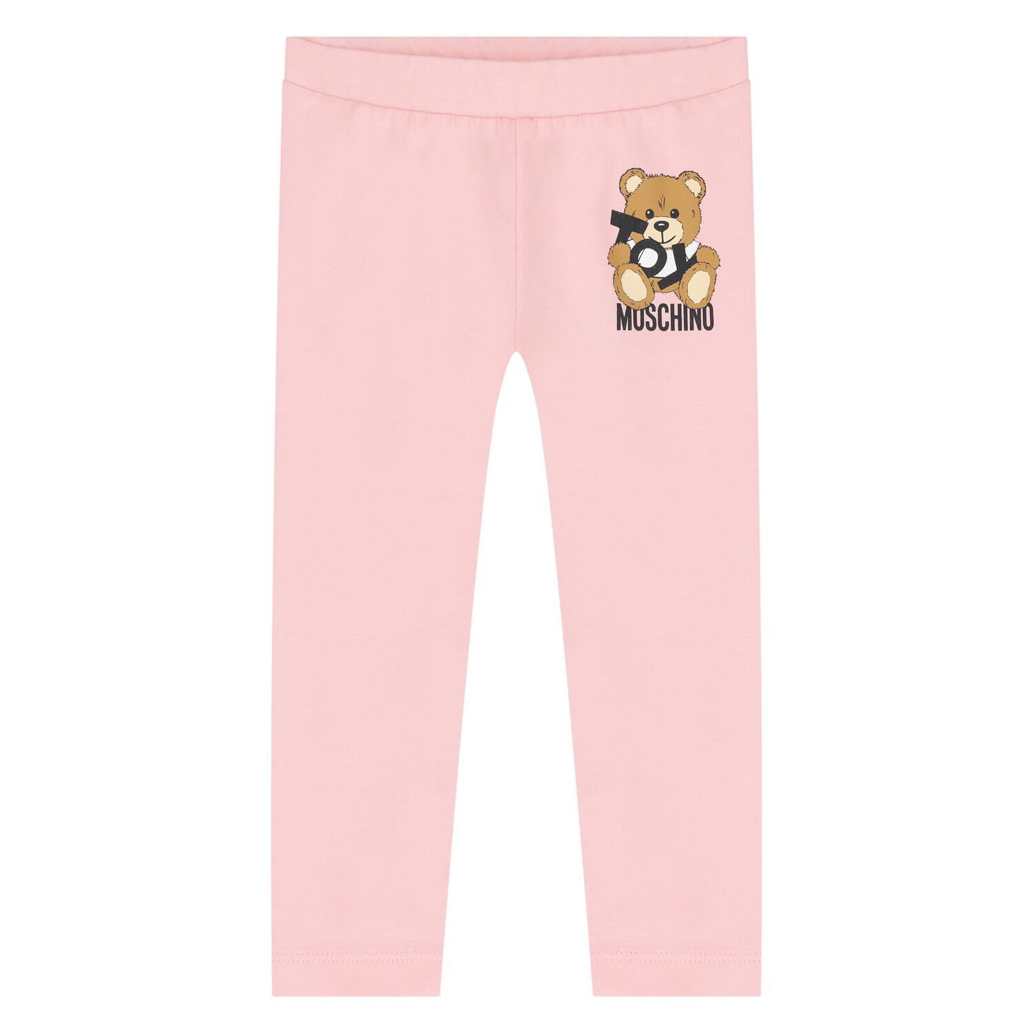 Younger Girls Pink Teddy Bear Logo Leggings, 1, hi-res image number null