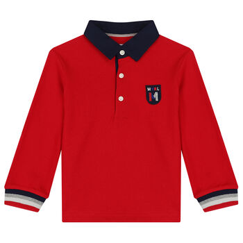 Younger Boys Red Logo Polo Shirt