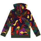 Boys Multi-Colored Camouflaged Logo Zip Up Top, 1, hi-res