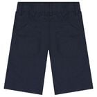 Boys Navy Blue Logo Shorts, 1, hi-res