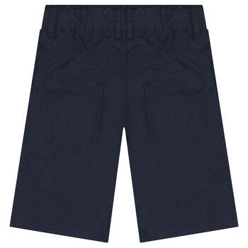 Boys Navy Blue Logo Shorts