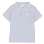 Younger Boys Blue Logo Polo Shirt, 6, hi-res