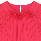Younger Girls Pink Pleated Chiffon Dress, 1, hi-res