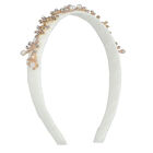 Girls White Embellished Headband, 1, hi-res