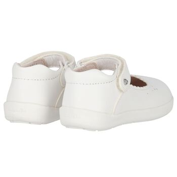 Younger Girls Ivory Faux Leather Shoes