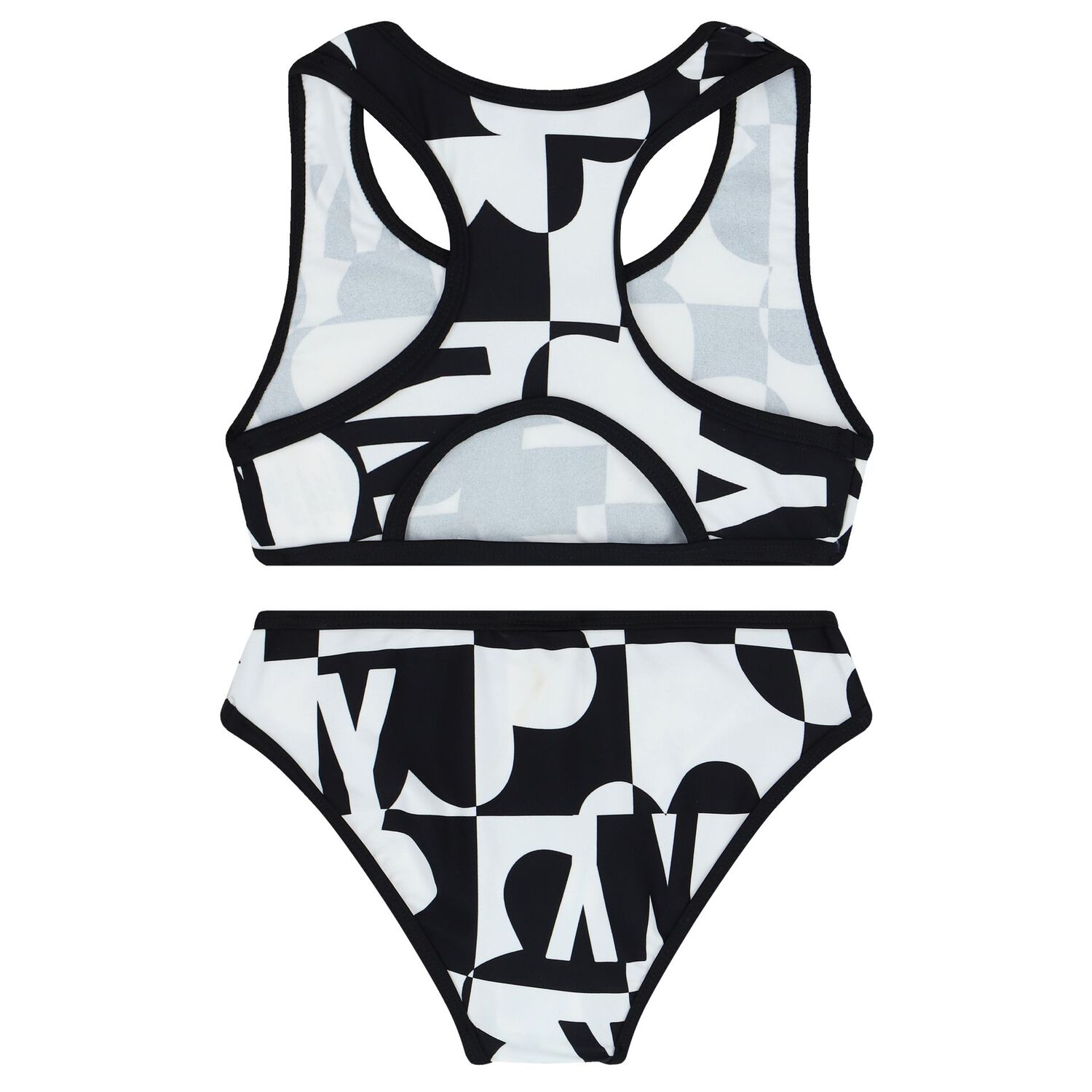 Girls Black & White Logo Bikini, 1, hi-res