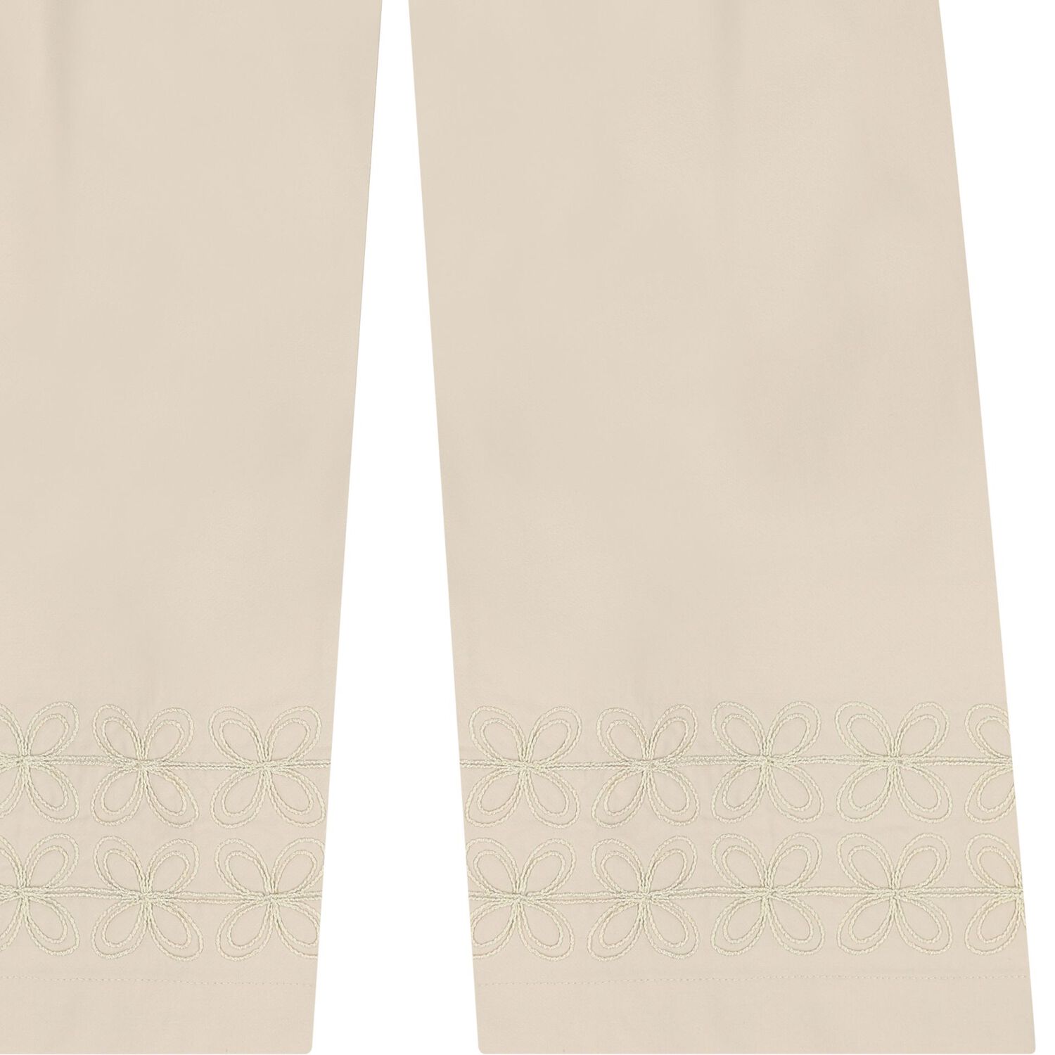 Girls Beige Logo Trousers, 1, hi-res