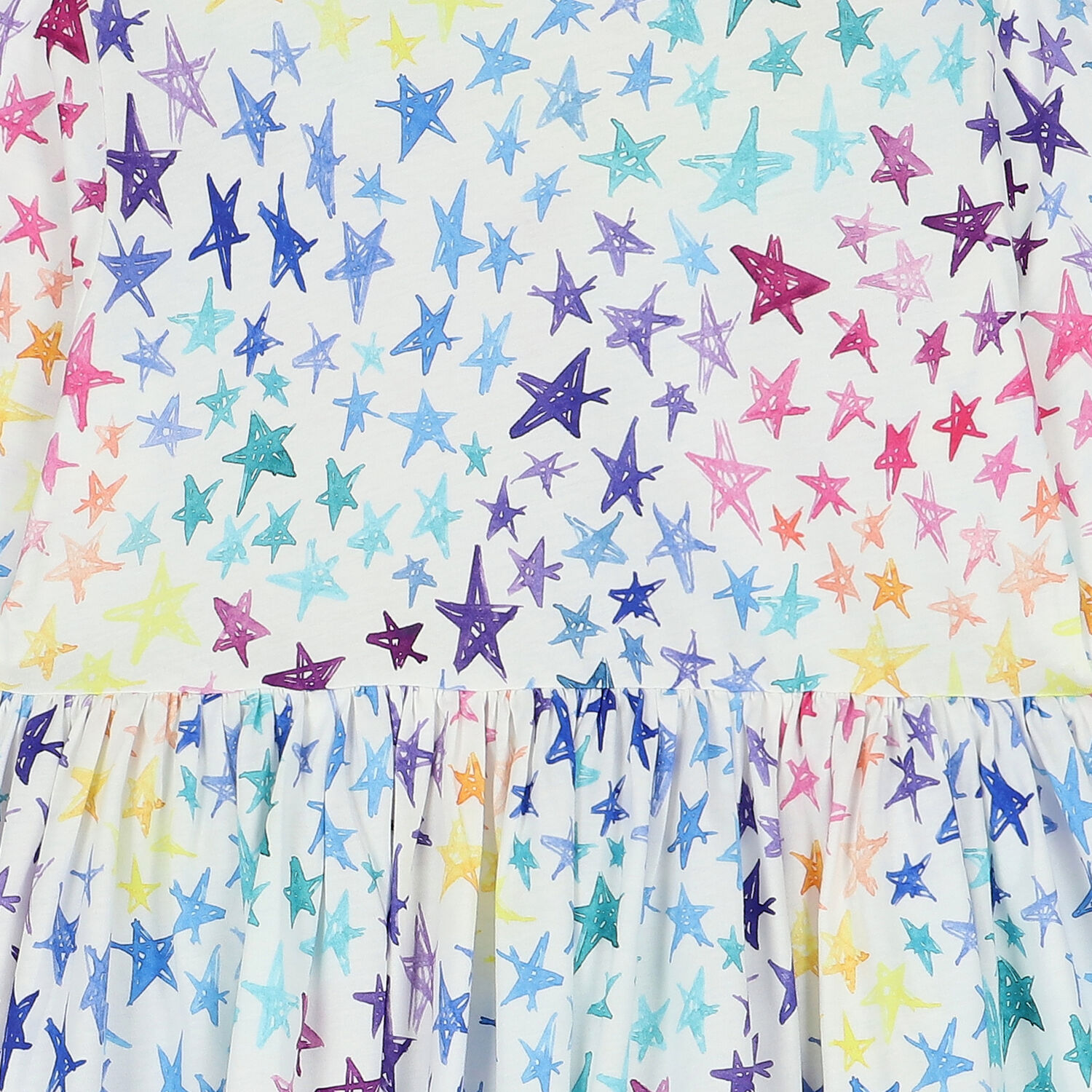 Girls White Star Dress, 1, hi-res