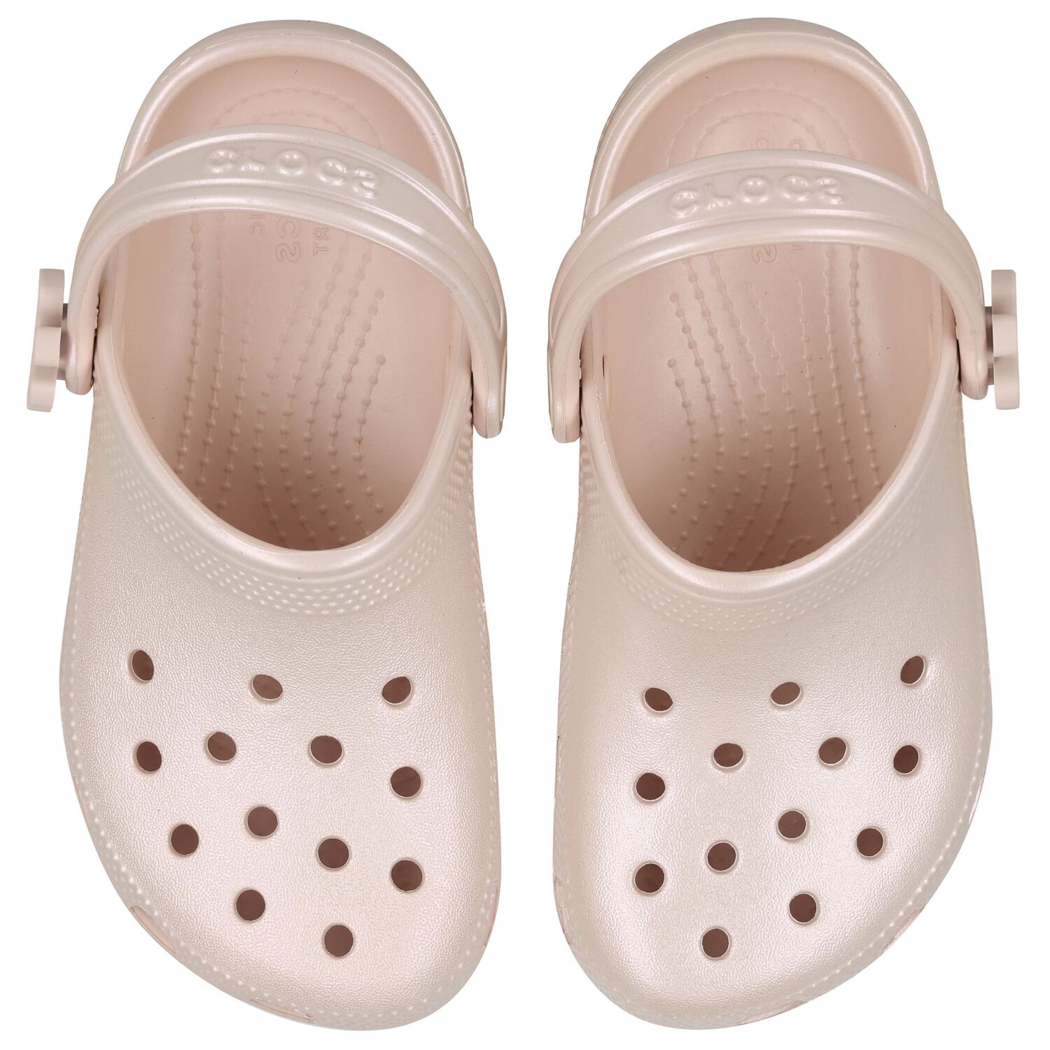Girls Metallic Beige Classic Clogs Sandals , 1, hi-res
