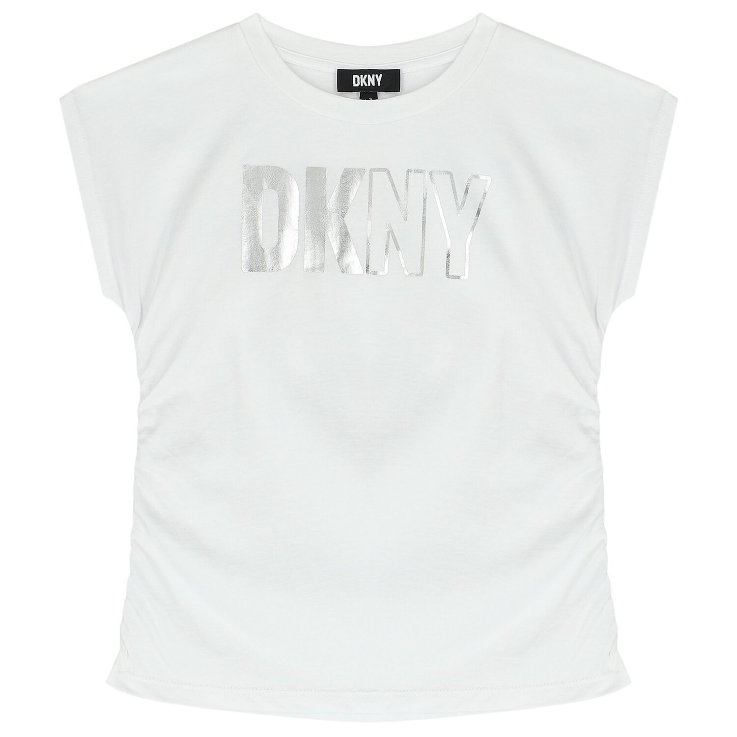 Girls White & Silver Logo T-Shirt, 1, hi-res image number null