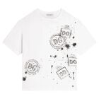 Boys White Logo T-Shirt, 1, hi-res